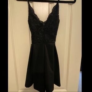 Black Romper with Sequence on top part